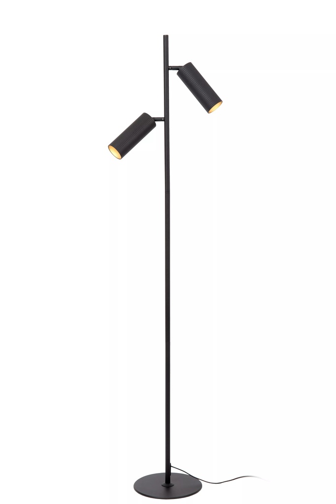 CLUBS - Lampadaire - 2xGU10 - Noir - Dimensions L x l x h  : 22 cm x 22 cm x 140 cm
