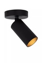CLUBS - Spot plafond - 1xGU10 - Noir - Dimensions L x l x h : 10 cm x 10 cm x 14,9 cm