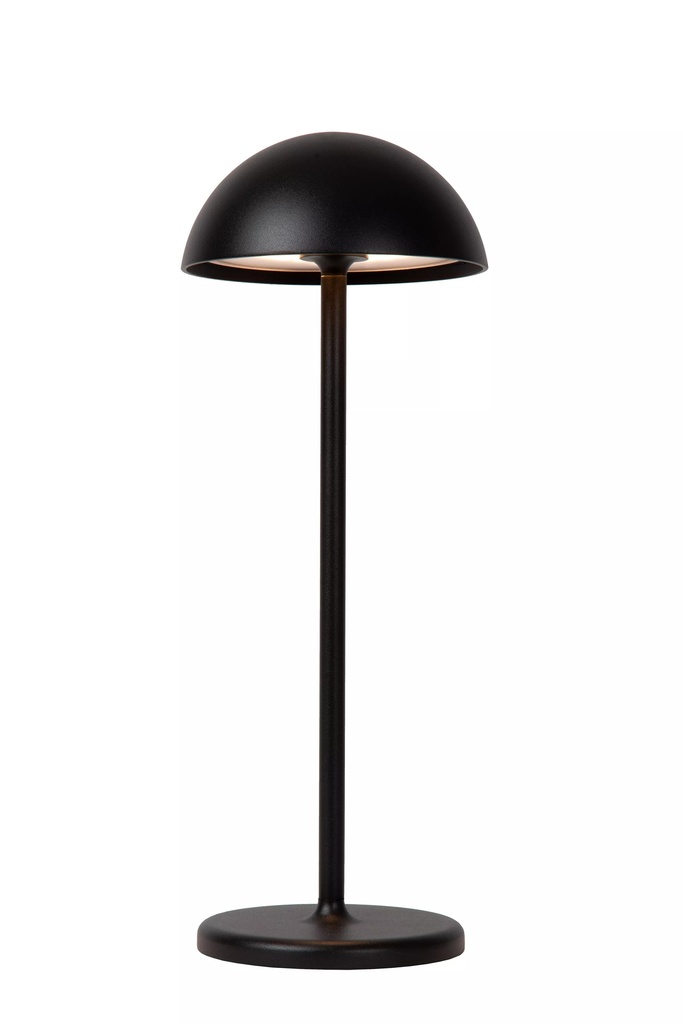 JOY - Lampe de table Rechargeable Intérieur/Extérieur - Batterie/Piles - Ø 12 cm - LED Dim. - 1x1,5W 3000K - IP54 - Noir