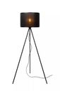 TAGALOG - Lampadaire en Bambou et Metal - Ø 55 cm - 1xE27 - Noir - Dimensions L x l x h : 55 cm x 55 cm x 142 cm