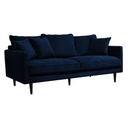 Candice canapé 3 places velours bleu pine
