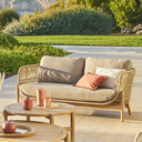 Canapé de jardin DEONA Taupe & Acacia - 2 Places