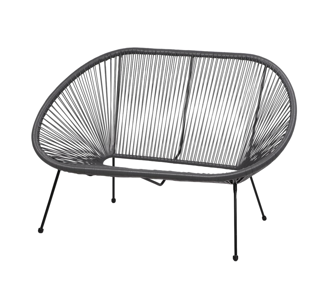 Le "Cabana" Sofa 2places résine Gris Anthracite 4 pieds 137 x 92 x 85cm - Jardin