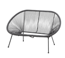 Le "Cabana" Sofa 2places résine Gris Anthracite 4 pieds 137 x 92 x 85cm - Jardin