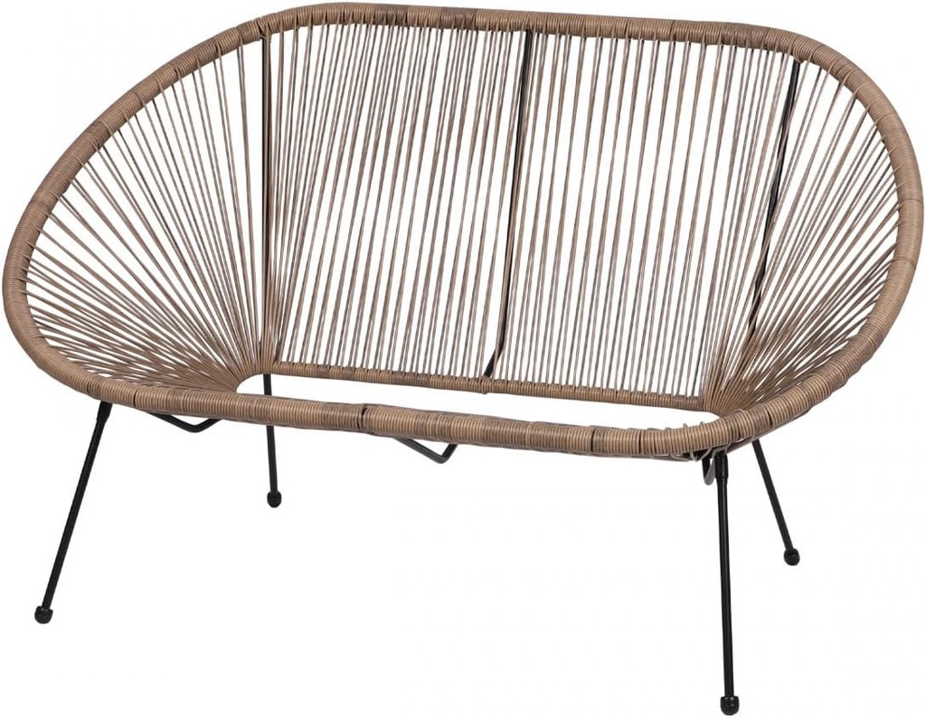 Le "Cabana" Sofa 2places résine Taupe 4 pieds 137 x 92 x 85cm - Jardin