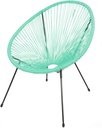 Le "Cabana" fauteuil en resine Menthe structure en metal noir 4 pieds d72cm h88cm - Jardin
