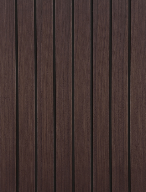 Panneau mural décoratif en bois à larges rayures Noyer Am. 600MM x 2400MM x 13.2MM