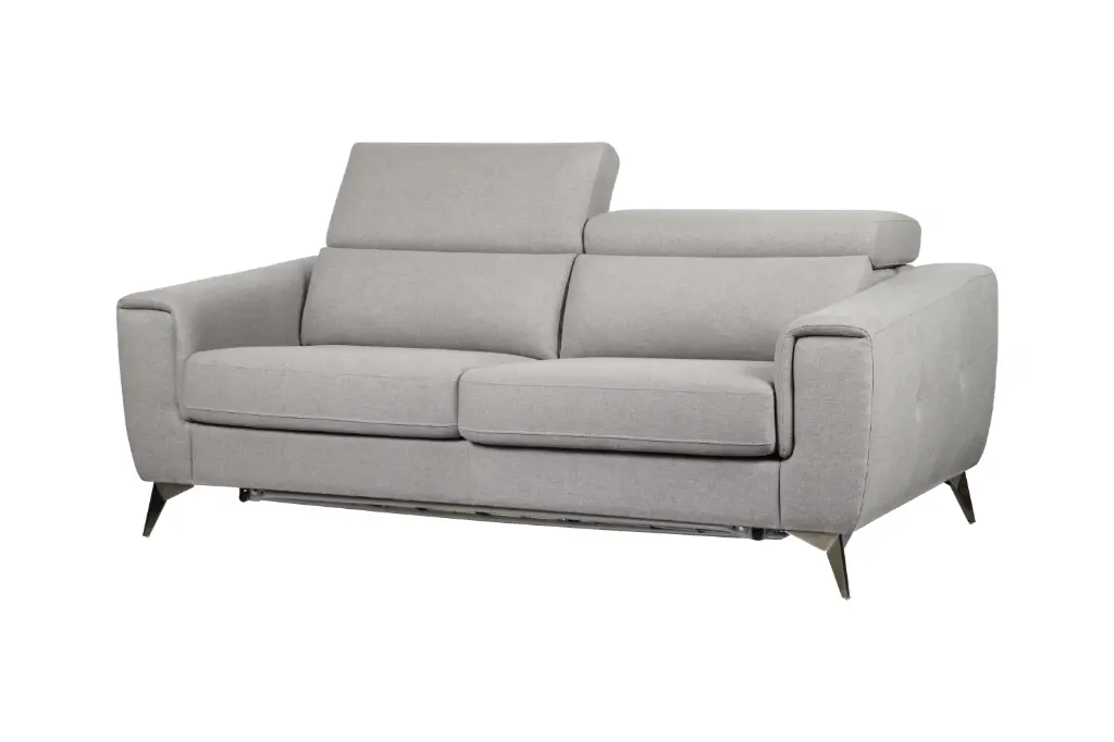 Canapé 3 places RAPIDO 209x105x84 cm – Convertible avec matelas 140x190 cm inclus et repose-têtes ajustables Couleur RD0630-1-Gris Clair  