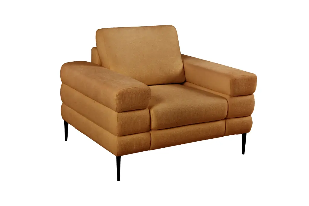 Canape CANAELA Fauteuil tissu – Couleur -T06 - marron - MB2412/1PL -  Dim :  110 x 105 x 84 cm