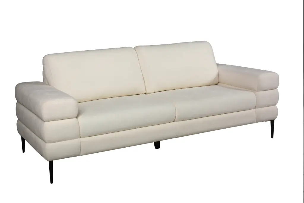 Canapé CANAELA 3 places tissu – Couleur -T01 - Beige - MB2412/3PL -  Dim :  209 x 105 x 84 cm