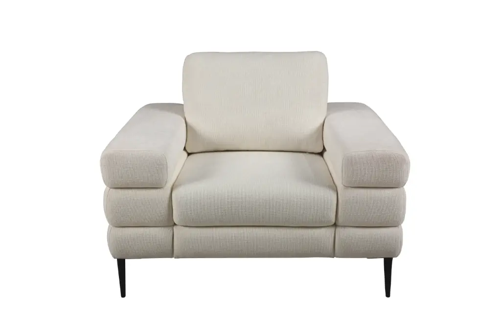 Canape CANAELA Fauteuil tissu – Couleur -T01 -Beige - MB2412/1PL -  Dim :  110 x 105 x 84 cm