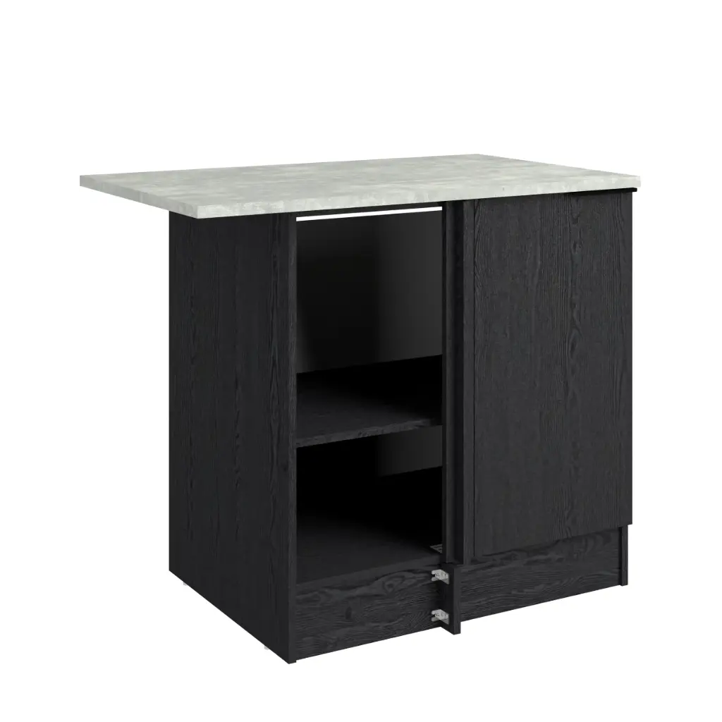 MEUBLE D'ANGLE 100CM ANNA 100 cm (porte + poussoir) (Cabezón Oak / White Stone)