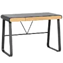 Bureau ASTRID 3 tiroirs 110 cm noir / chêne – Dim : 110 × 50 × 76