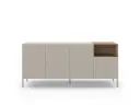 Buffet CAILIN 4 portes 1 niche – crème / sepet – pieds métal – Dim : 180 × 42 × 80