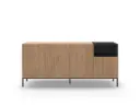 Buffet CAILIN 4 portes 1 niche – sepet / noir – pieds métal – Dim : 180 × 42 × 80