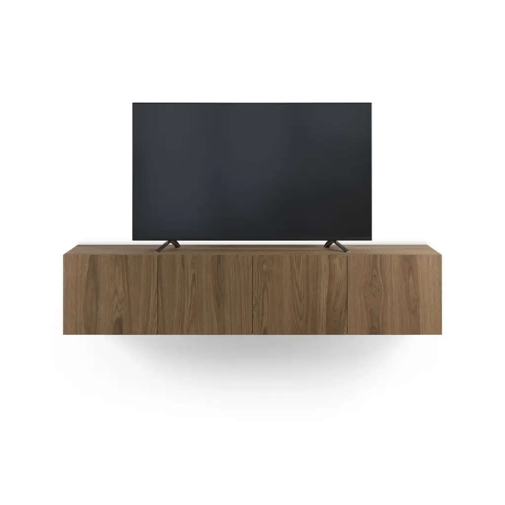 Meuble TV Suspendu DAROCA 4 portes – chêne – Dim : 180 × 35 × 38