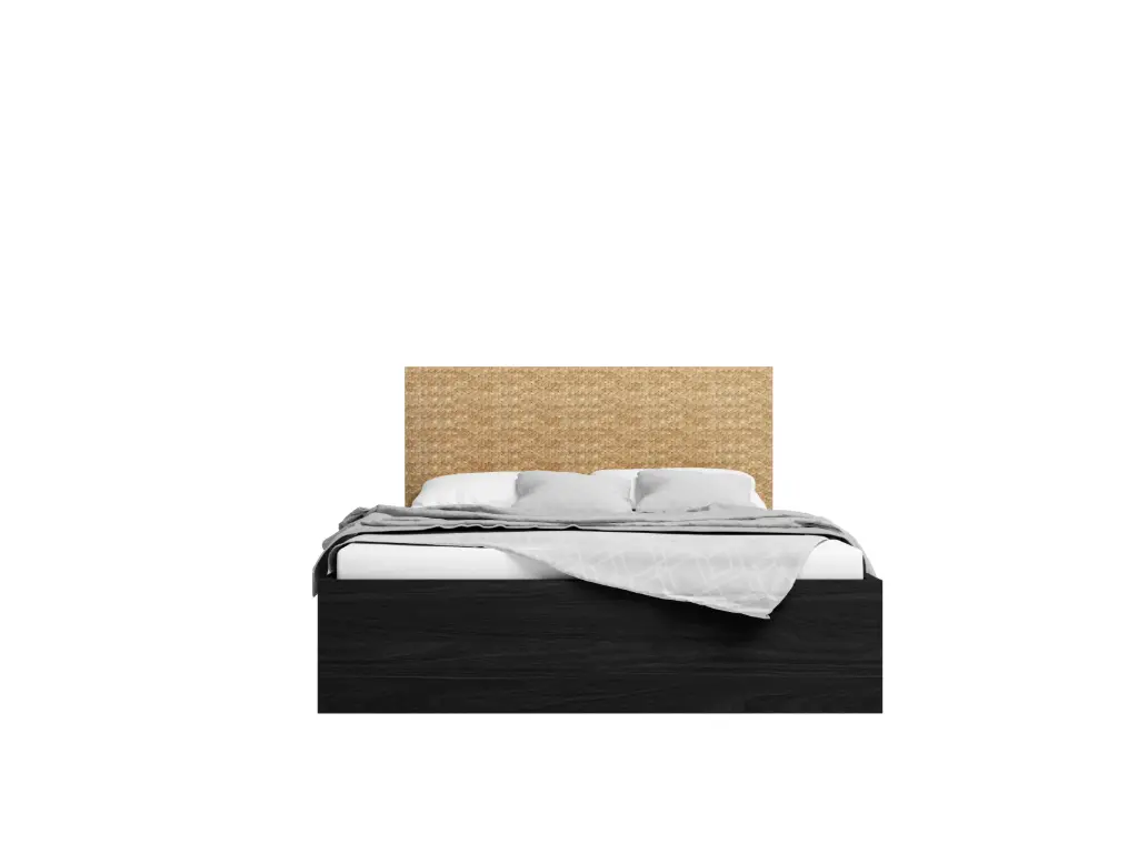 Lit coffre HANOI 140×190 avec sommier – bordure Bocamina – Dim : 150 × 200 × 110