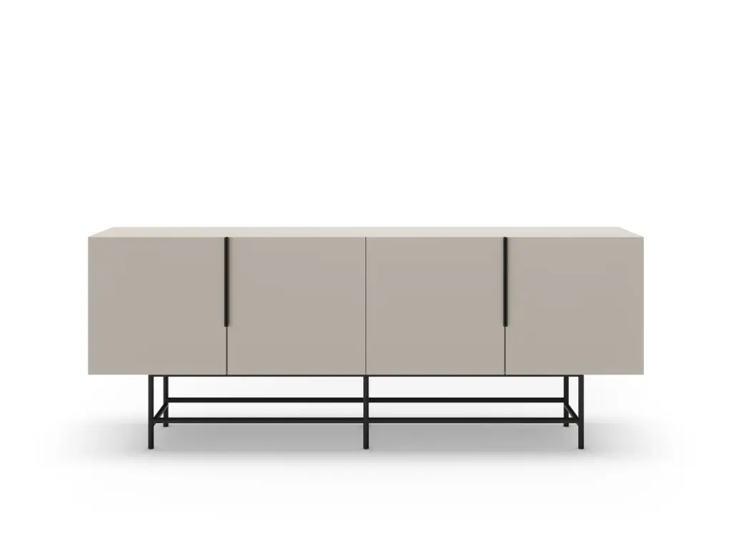 Buffet ELDIA 4 portes 200 cm – crème – Dim : 200 × 40 × 80