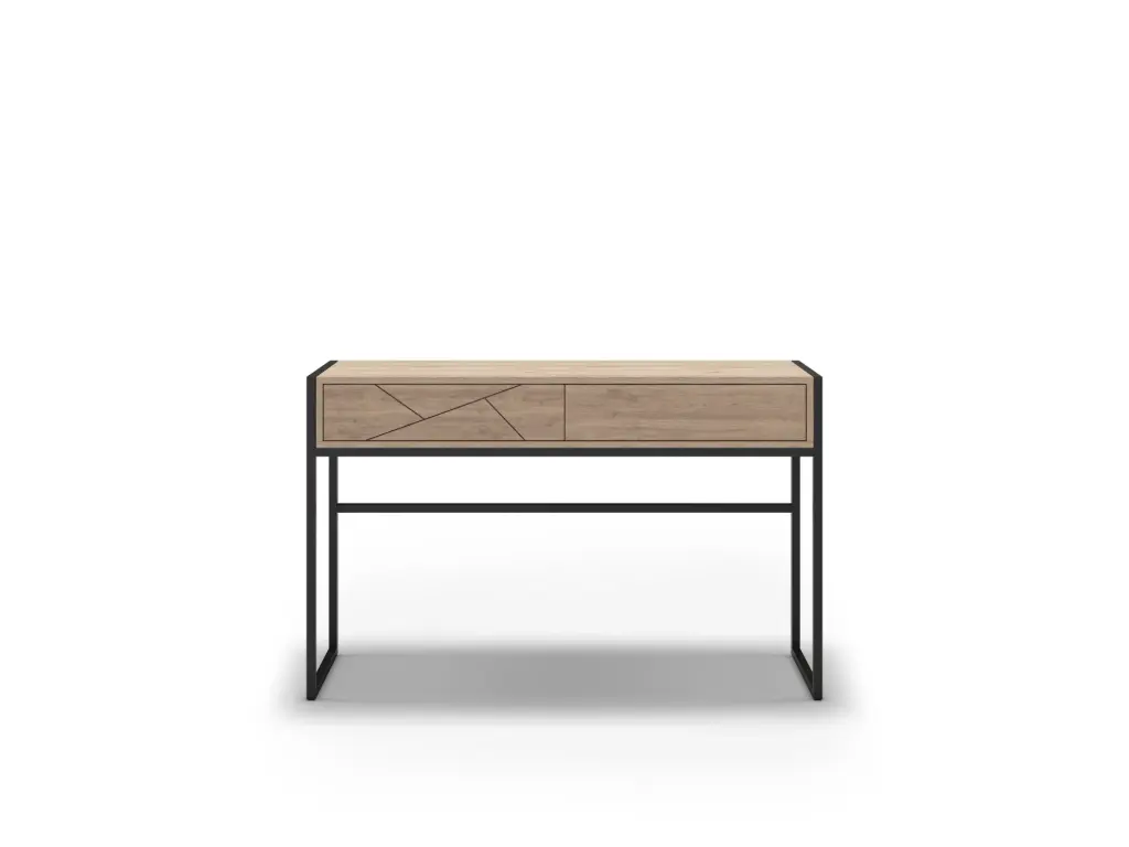Console MILENA 2 tiroirs – sepet/noir – Dim : 120 × 40 × 77
