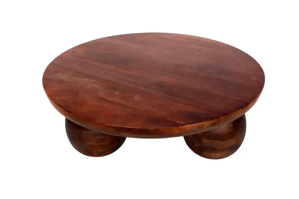 Table basse ronde AILEN 100 cm marron – Dim : 100x28