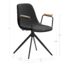 Fauteuil pivotant TALI avec accoudoirs noir – Dim : à confirmer