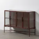 Bahut Métal & Cristal raffiné – Dim : 120x35x85 cm