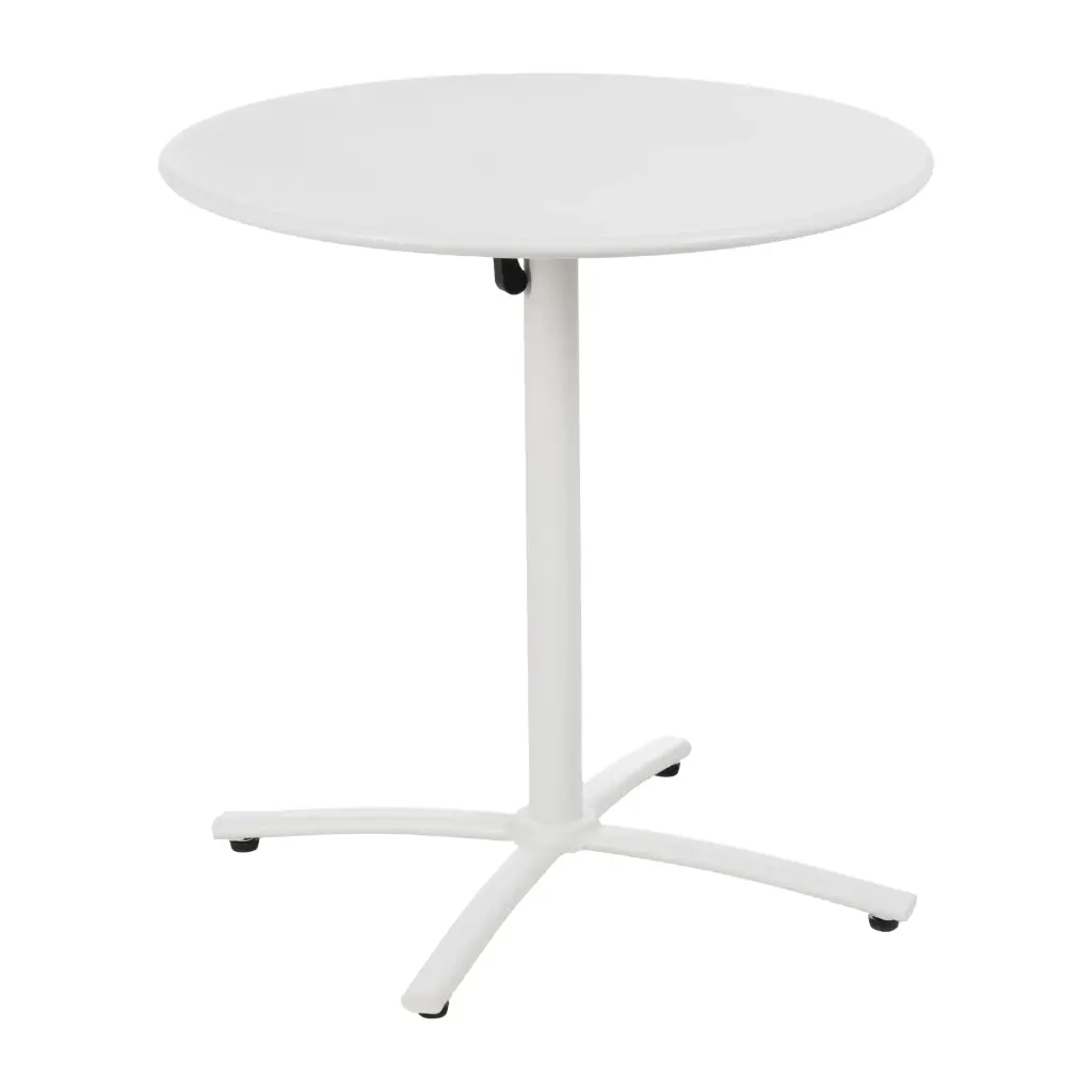 Table d’appoint pliante Blanche en Acier – Dim : 70x70x72 cm