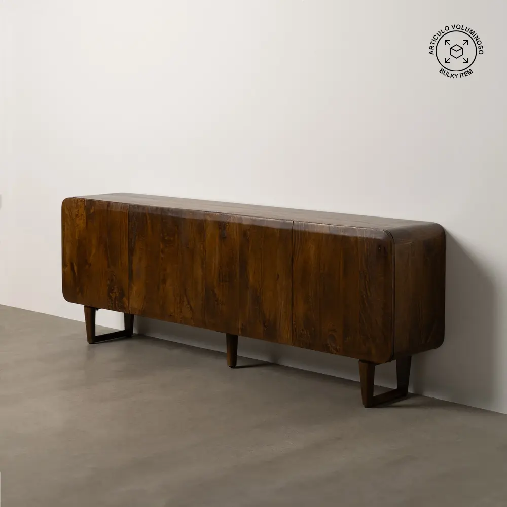 Bahut Manguière Élégance en Bois de Manguier – 4portes – Dim : 234x44x86cm - STOCK TC TSOUNDZOU