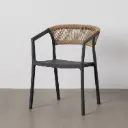 Chaise Naturel & Noir – Dim : 56x54x75.5 cm