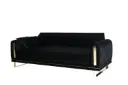 Canapé NEPAL convertible 3 places – tissu Deren Noir (L:223 / P:92 / H:85 cm)