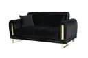 Canapé NEPAL convertible 2 places – tissu Deren Noir (L:163 / P:92 / H:85 cm)
