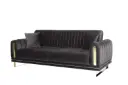 Canapé NEPAL convertible 2 places – tissu Maya Gris (L:163 / P:92 / H:85 cm)