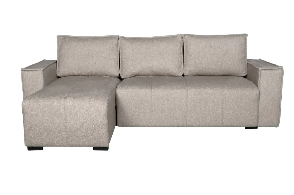 Canapé MONTANA d’angle réversible avec coffre – tissu Anka Beige Foncé (L:237 / P:169 / H:87 cm)