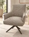 Chaise TEXA – BEIGE premium, assise confort, accoudoirs intégrés, pied croisé pivotant