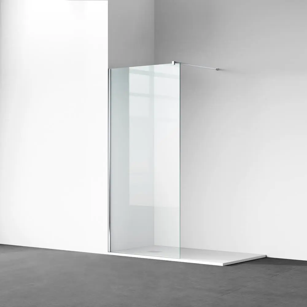 Paroi CRISTALIS Clear – 890 x 1997 mm – Verre trempé premium 8 mm – Profil aluminium satiné