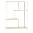 Console CURVY en MDF finition chêne clair avec encadrement métal, dimensions L76 x P27 x H101 cm