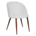 Chaise CÉLESTE ivoire en polyester avec pieds métal, dimensions L60 x P54 x H80 cm
