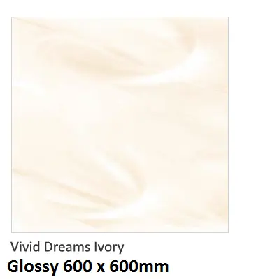 VIVID DREAMS IVORY - CAR 60x60 CARTONS DE 4 PIECES SOIT:1,44m² (24.90€ m²). Prix du Carton 35.86€