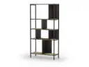 ETAGERE ALABAMA 88 cm – Chêne/Silky Noir – Pieds métal – Dim. L88 x P30 x H180 cm 