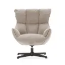 FAUTEUIL ODETTE Crème – Pieds métal – Dim. L72 x P75 x H88 cm