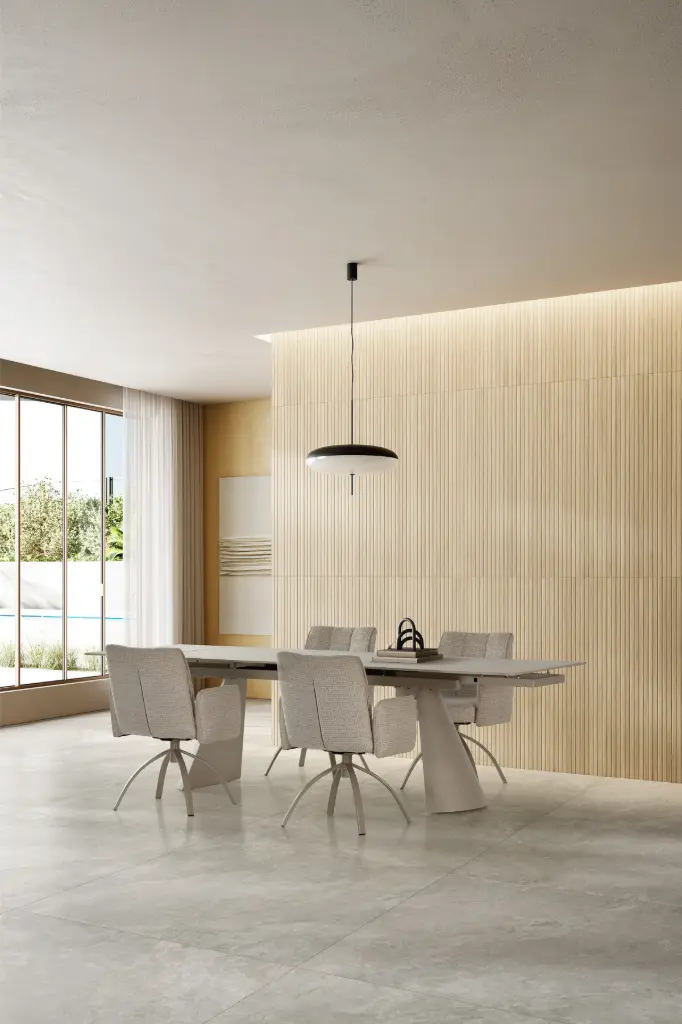 TABLE PRISCA Extensible 180/260 cm – Travertine – Dim. L180-260 x P100 x H76 cm