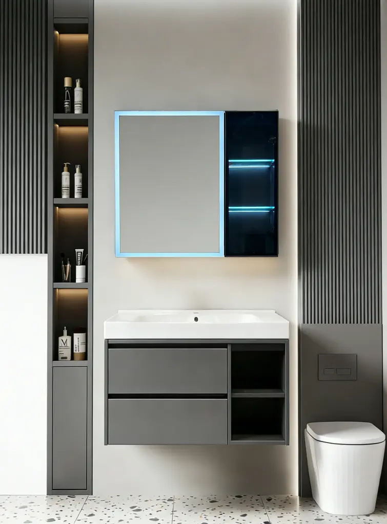 Midnight Glow Meuble salle de bain+ Miroir  810x470x500mm PVC