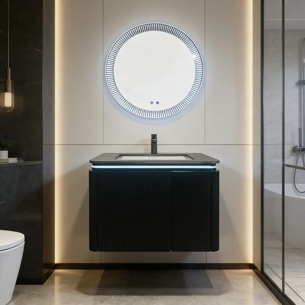 SILK SHADOW Meuble salle de bain + Miroir 700x500x450mm MDF