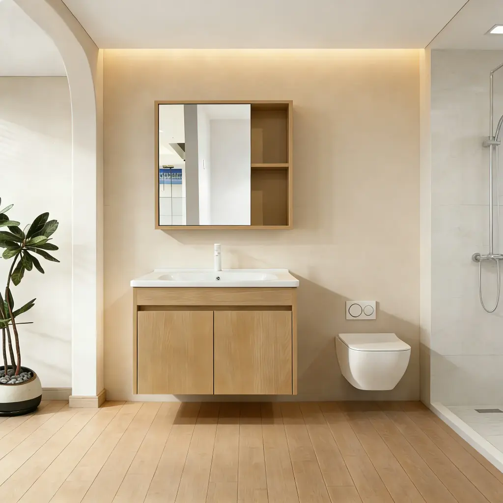 Boueni Chêne Meuble salle de bain 550x120x630mm MDF