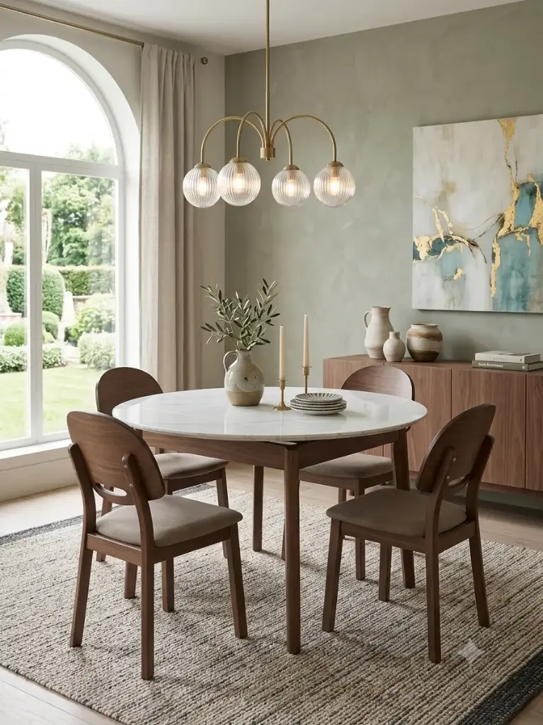 Ensemble Table extensible + chaise Convivia 4 Places en Bois