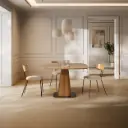 Table à manger carrée Etel, chêne, 120 cm — 120 × 120 × 76 cm