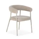 Chaise Yuri beige, pieds crème — 55 × 60 × 74,5 cm