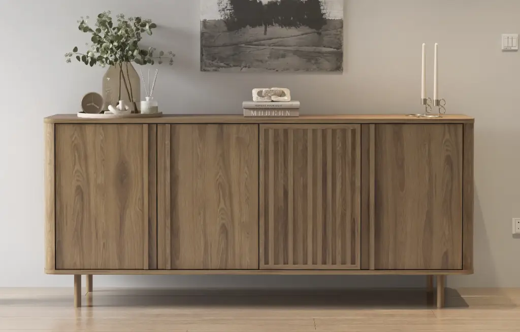 Buffet Salma 4 portes, chêne UD — 180 × 40 × 80 cm