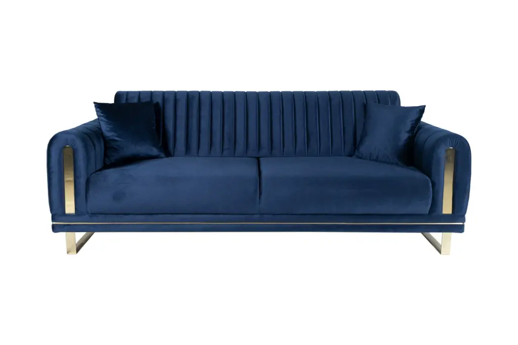 NEPAL – Canapé convertible 3 places – Bleu marine / NAVY BLUE – L223 × P92 × H85 cm