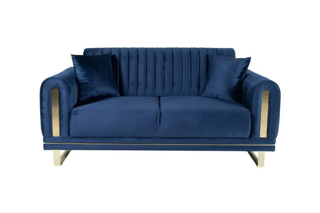 NEPAL – Canapé convertible 2 places – Bleu marine / NAVY BLUE – L163 × P92 × H85 cm